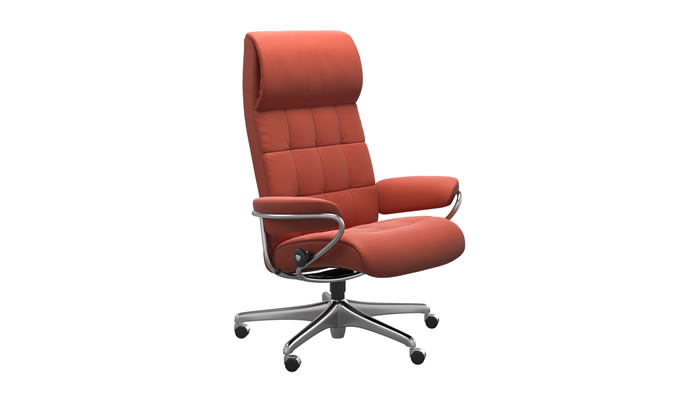 Stressless London Home Office with High Back in Batick Henna Leather